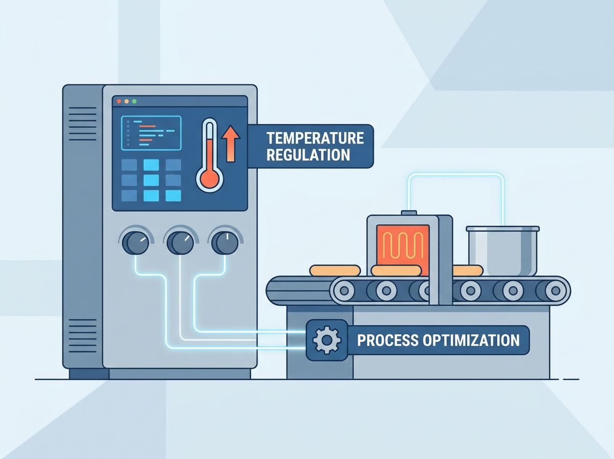 Industrial Heater Control Panel in Food Processing
